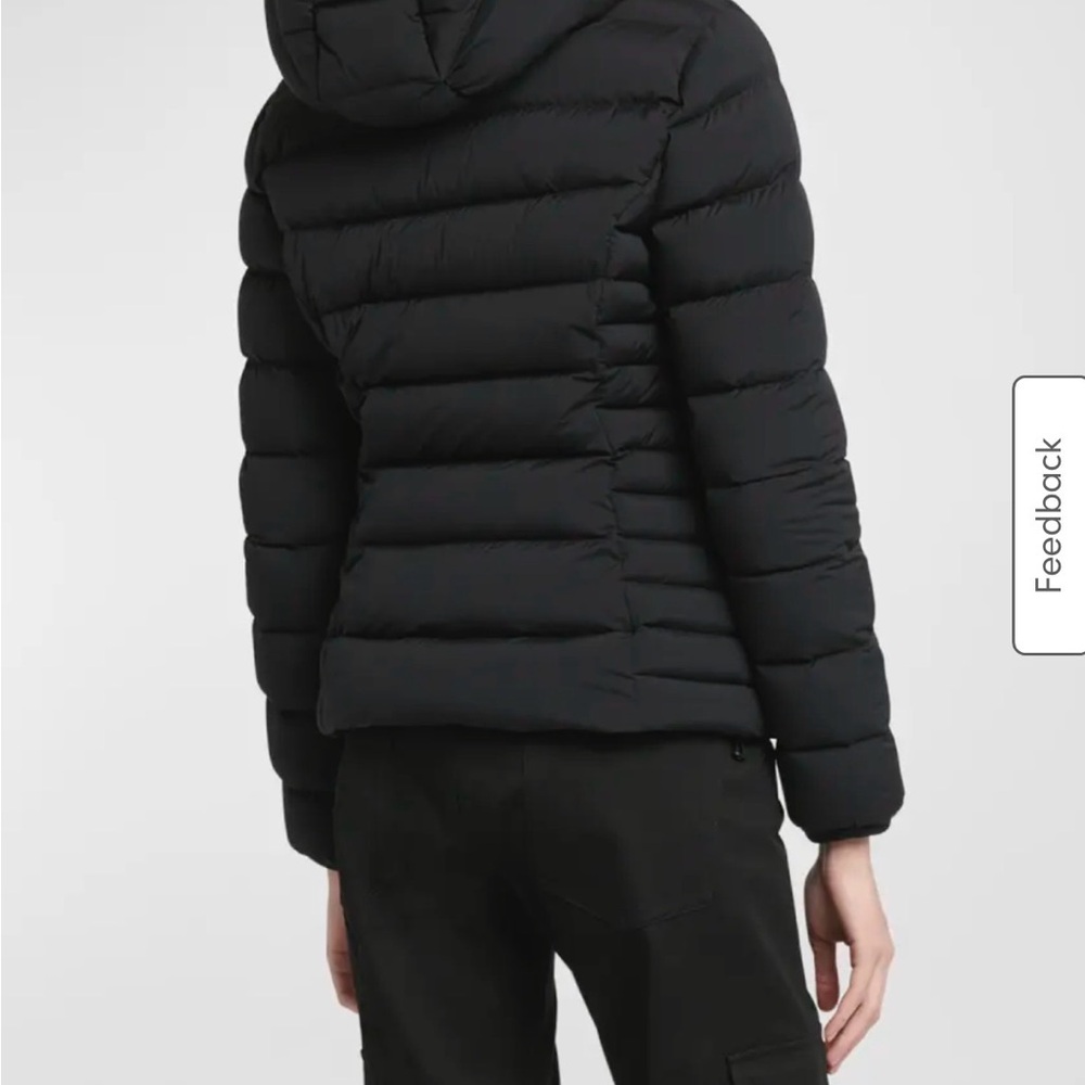 Women’s Herbe Moncler Black Hooded Puffer Jacket size Moncler 2 - Picture 3 of 12